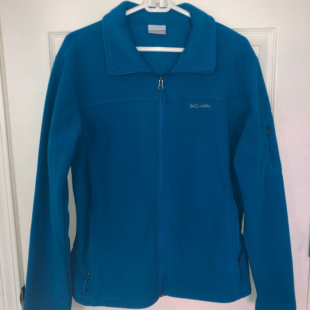 bright blue columbia fleece